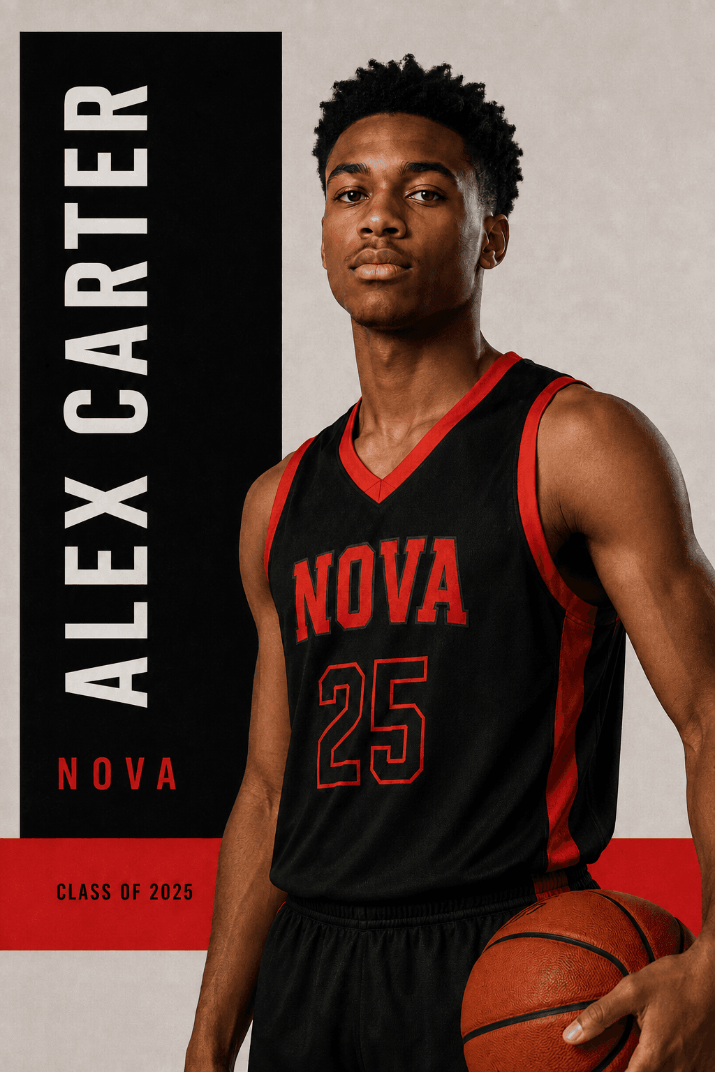 Alex Carter Nova 2 by 3 basketball player banner