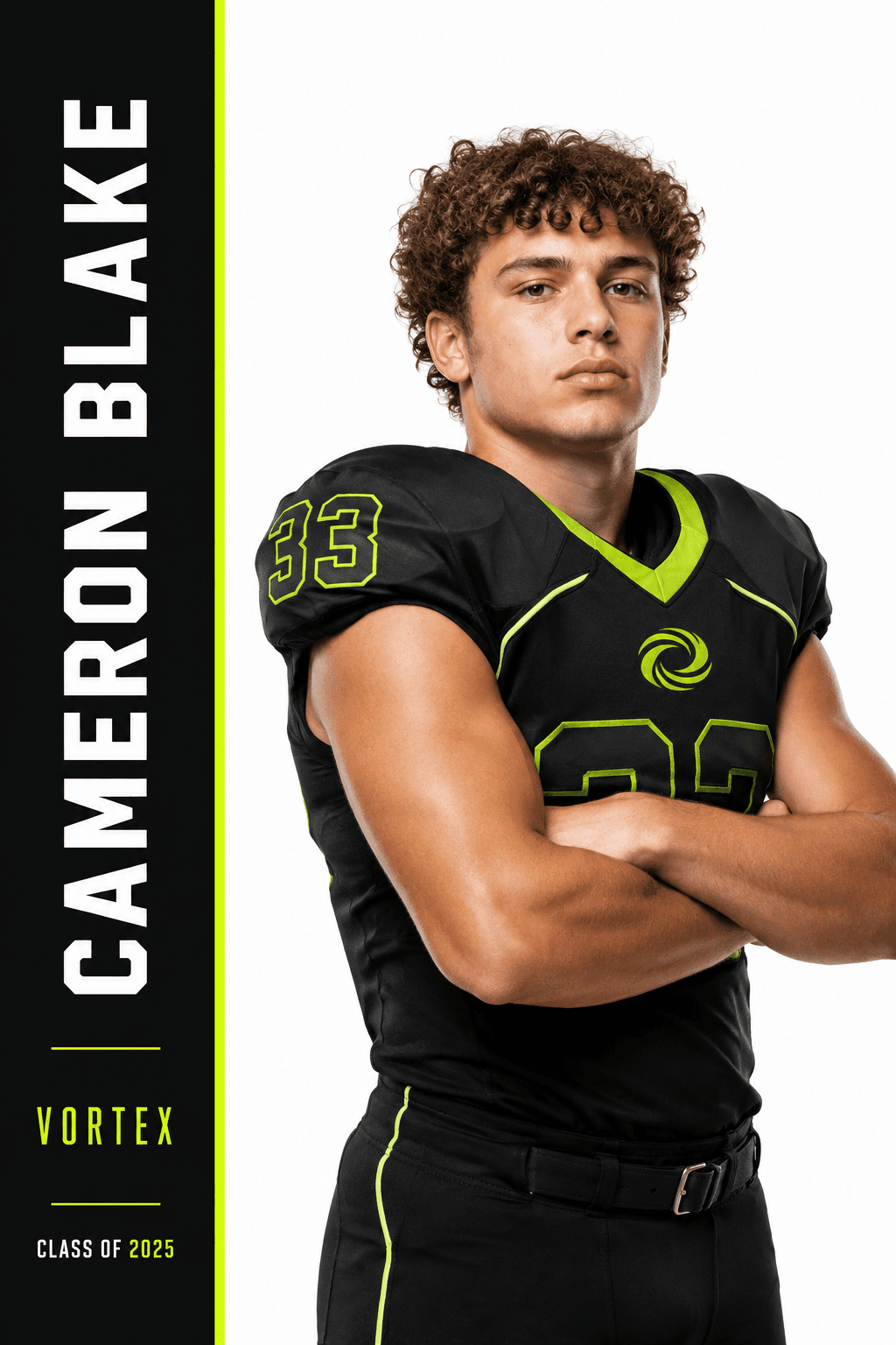 Cameron Blake Vortex 2 by 3 football player banner