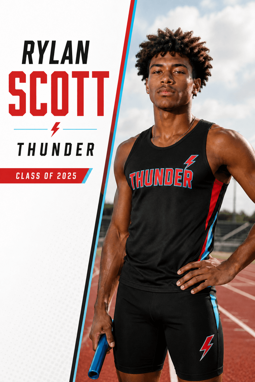 Rylan Scott Thunder 2 by 3 basketball player banner
